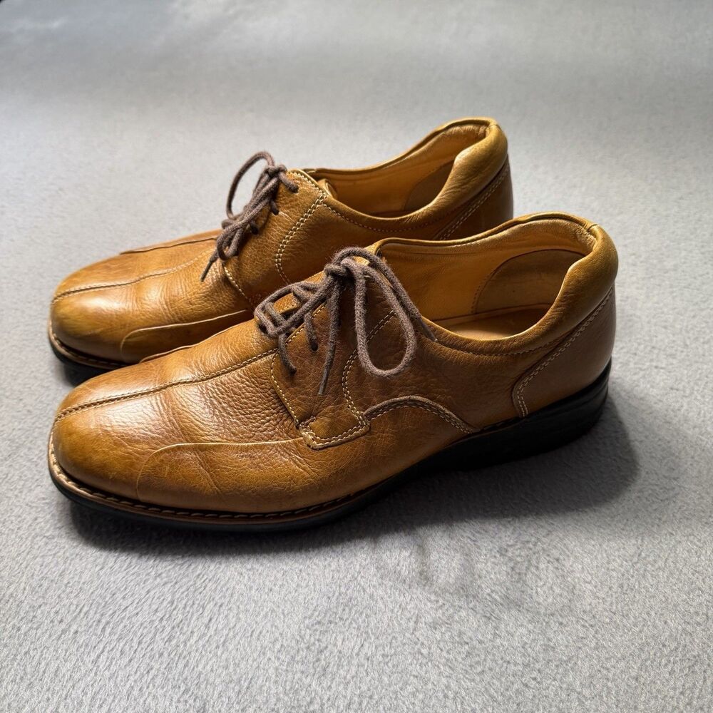 Johnston & Murphy Mens Size 8.5 M Brown Leather Split Toe Derby Dress Shoe